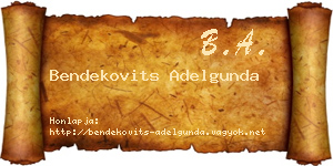Bendekovits Adelgunda névjegykártya